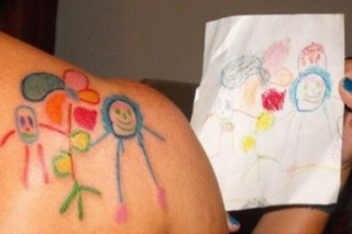 Parents Are Getting Tattoos Of Their Childrens Drawings With Adorable Results